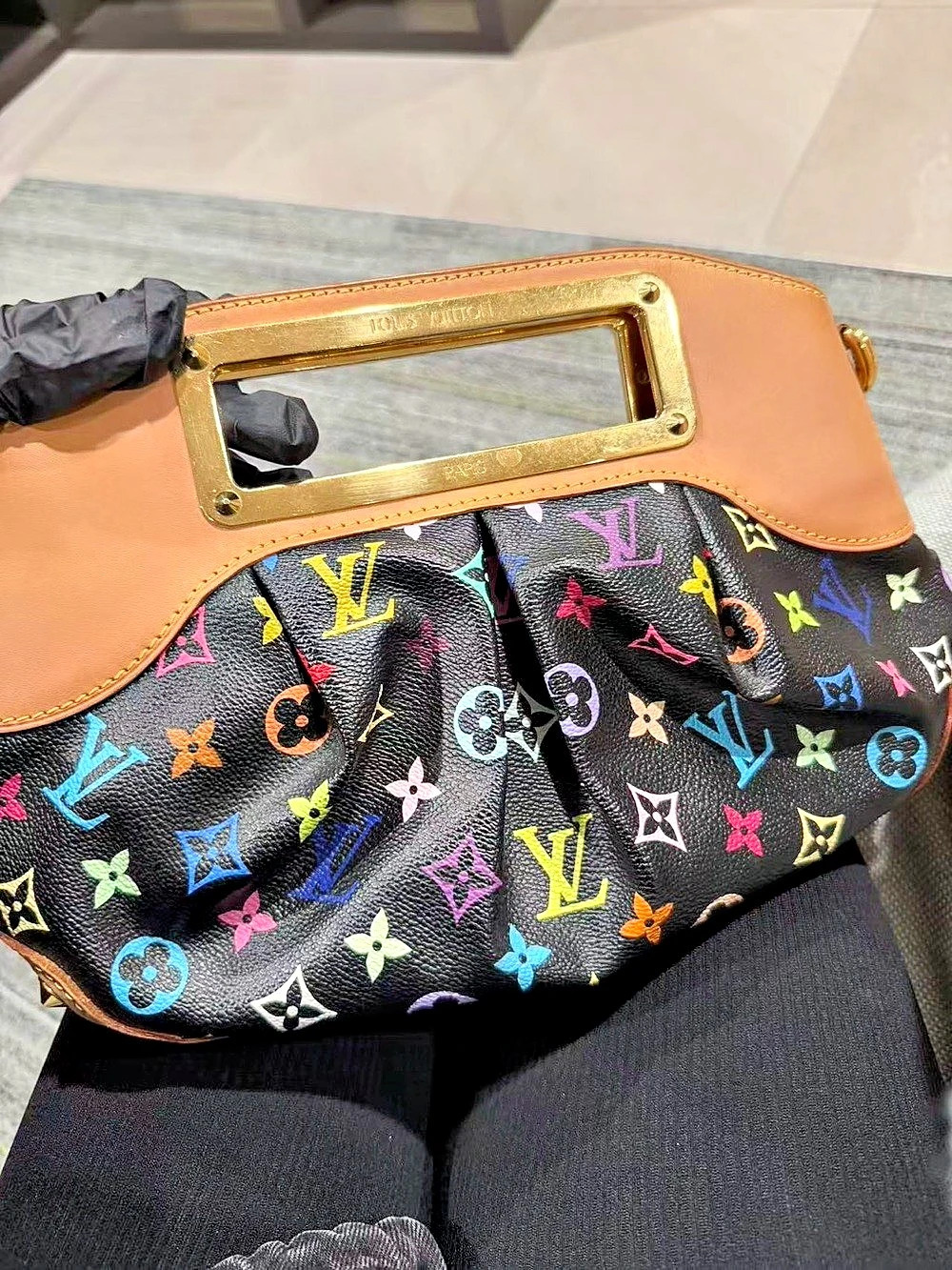Louis Vuitton x Takashi Murakami Monogram Multicolore Judy MM Noir Multicolor